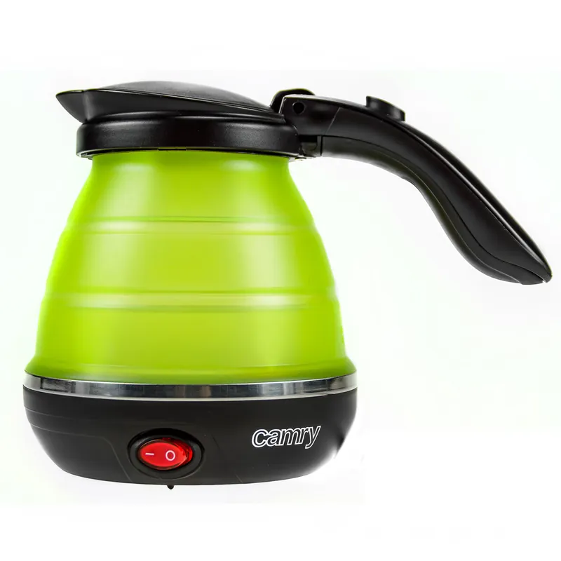 Camry CR 1265 Hervidor Agua Eléctrico Plegable, 0,5L, Silicona sin BPA, Resistencia Oculta, Apagado Automático, 750, Verde - Electrodomésticos
