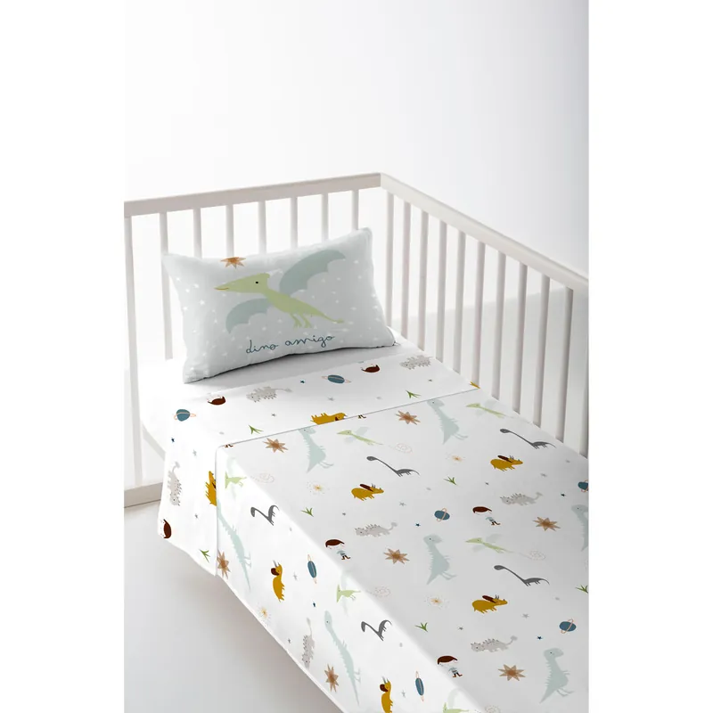 JUEGO DE SÁBANA CUNA/MAXICUNA DINOS B CUNA 60 CM - Bebé