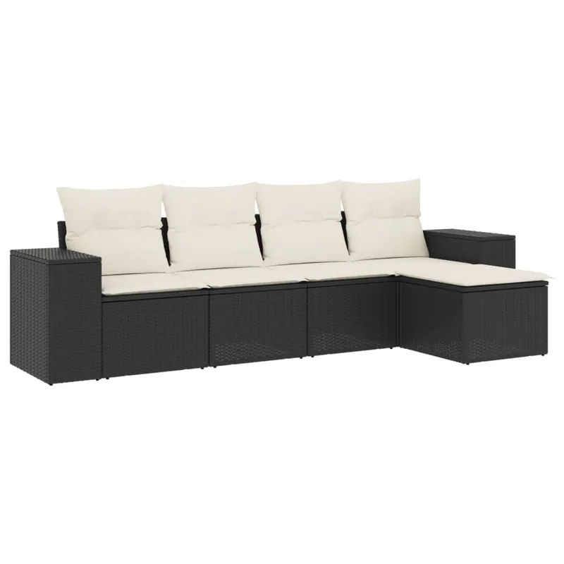 vidaXL Set comedor de jardín 5 piezas y cojines ratán sintético marrón