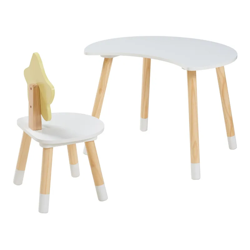 Juego infantil de mesa y 1 silla Lallega MDF diseño atractivo Verde [en.casa] - Bebé