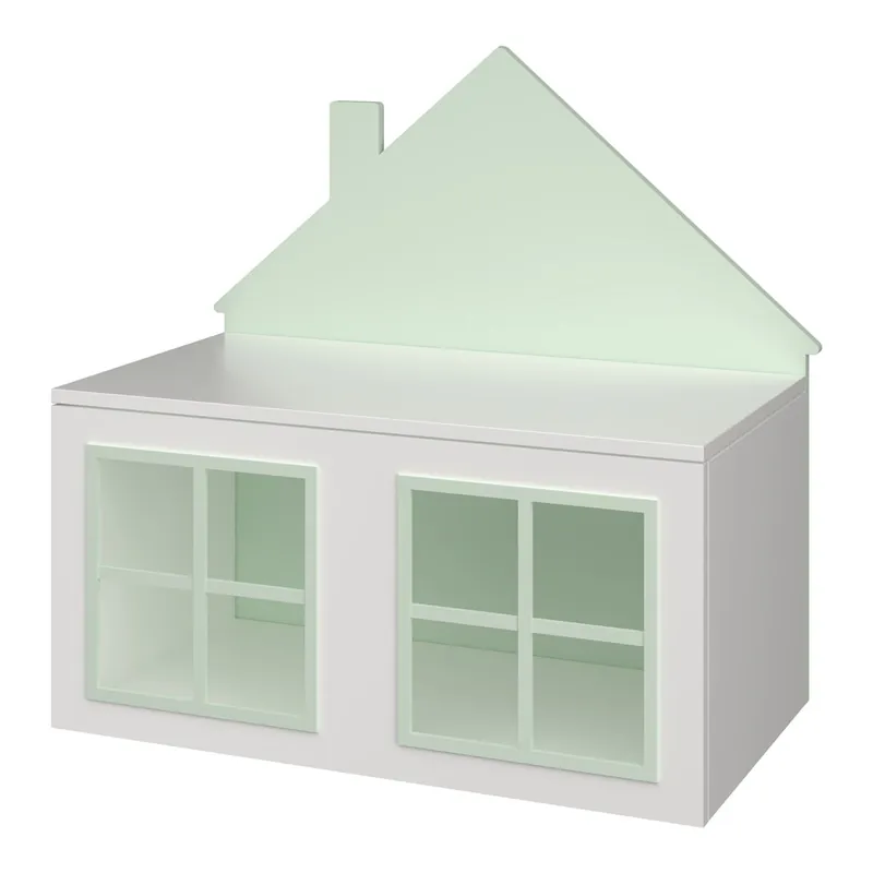 Juguetero Vipsali con tapa MDF 56x60x33 cm - Verde/Blanco [en.casa]