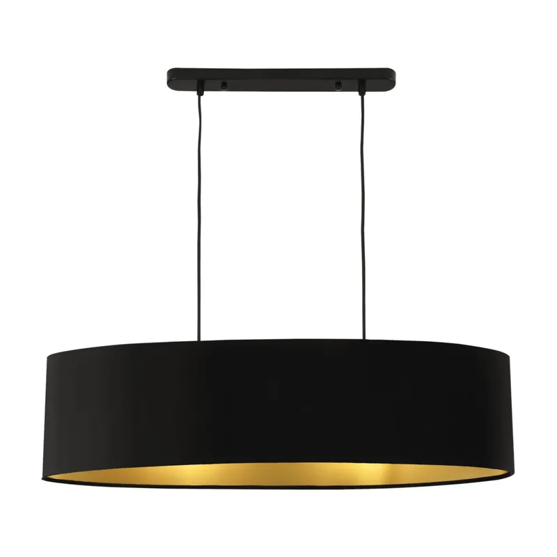 [lux.pro] Lámpara Colgante - Moderna - Diseño - Altura 132 cm - Iluminación interior - Luz efectiva - Negro - 2x E27