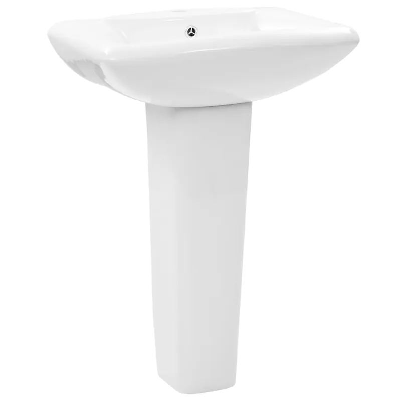 vidaXL Lavabo de pie de cerámica blanco 580x470x200 mm - Baño
