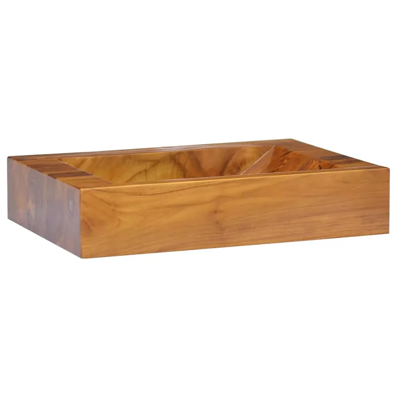 vidaXL Lavabo de madera maciza de teca 50x35x10 cm - Baño