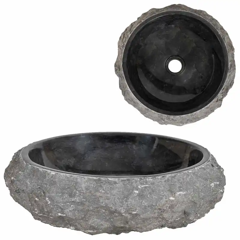 vidaXL Lavabo gris mármol Ø40x12 cm - Baño