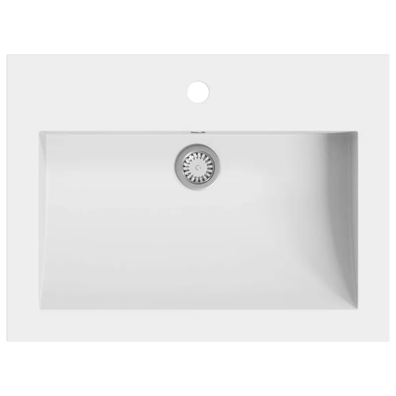 vidaXL Lavabo de granito negro 600x450x120 mm - Baño