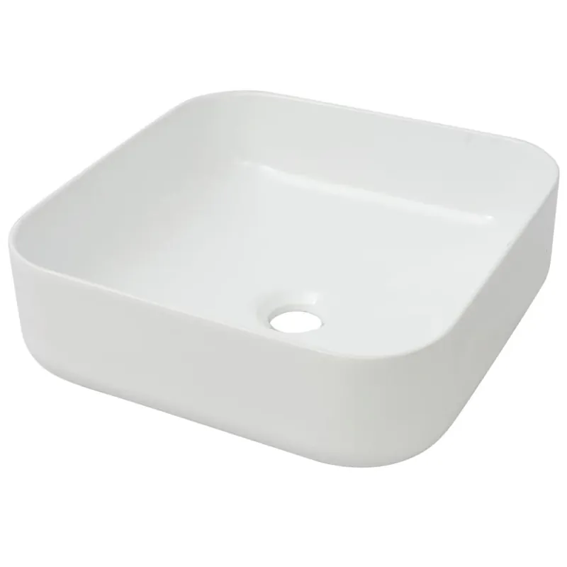 vidaXL Lavabo cuadrado de cerámica negro 38x38x13,5 cm - Baño