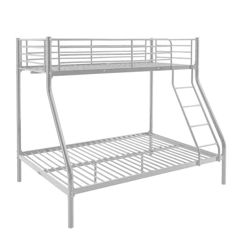 Litera Jorge | Color negro | Cama Matrimonio Inferior + Individual Superior | Metal Epoxy | Sin Colchones - Descanso