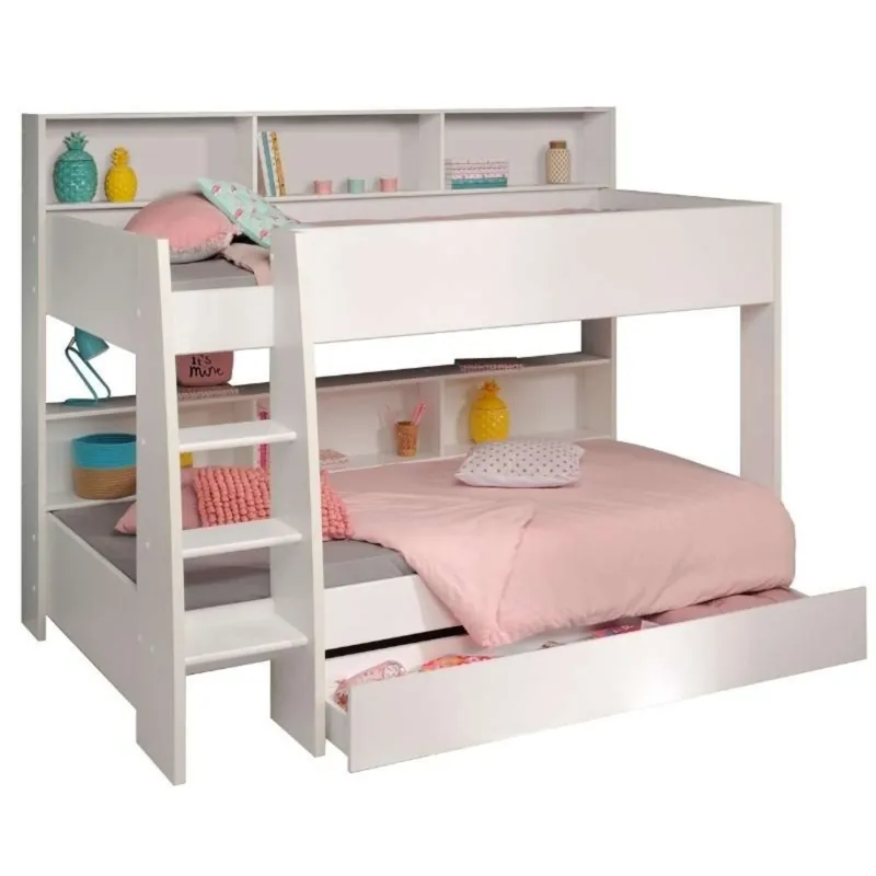 Litera Juvenil Mouse con Cajón 90x200 cm en Color Blanco - Añade Modernidad Al Dormitorio