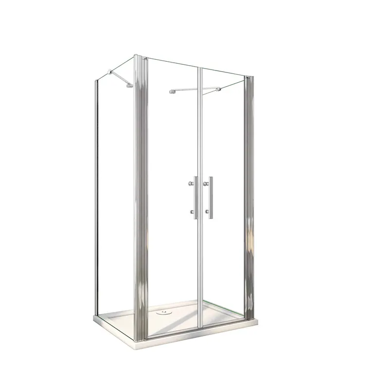 AICA Mampara de ducha abatible+paneles laterales,vidrio antical 6mm,cromado,700x700x700x1950mm - Baño