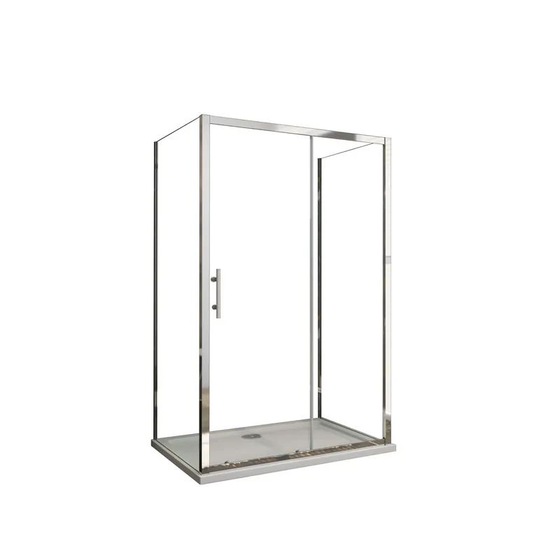 AICA Mampara de ducha corredera+dos paneles laterales,vidrio 5mm,(963-1003)x(880-900)x1850mm