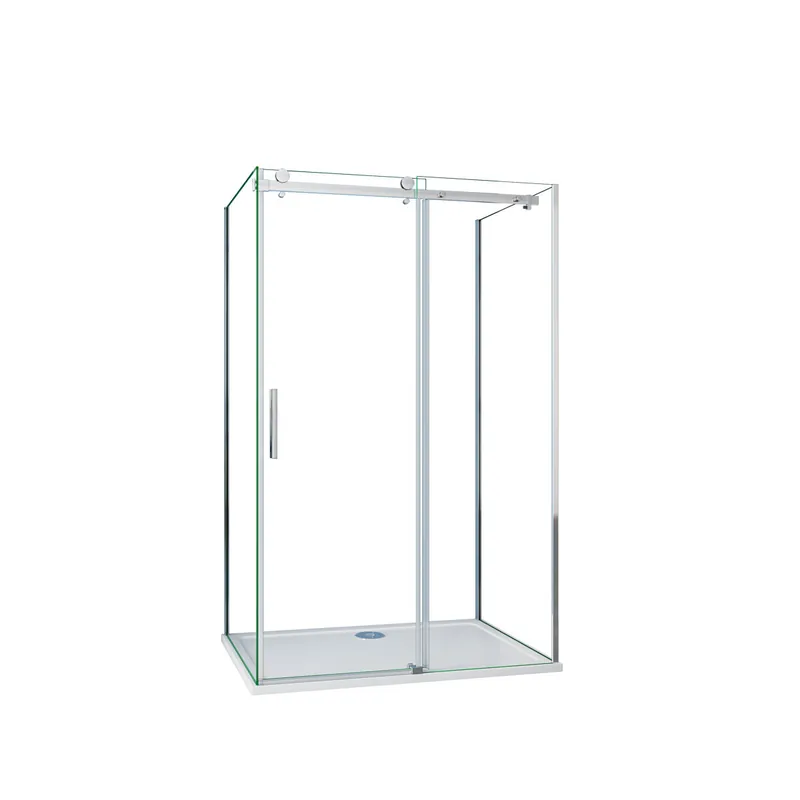AICA Mampara de ducha corredera+panel lateral,cromado,vidrio 8mm antical,700x1000x700x1950mm - Baño