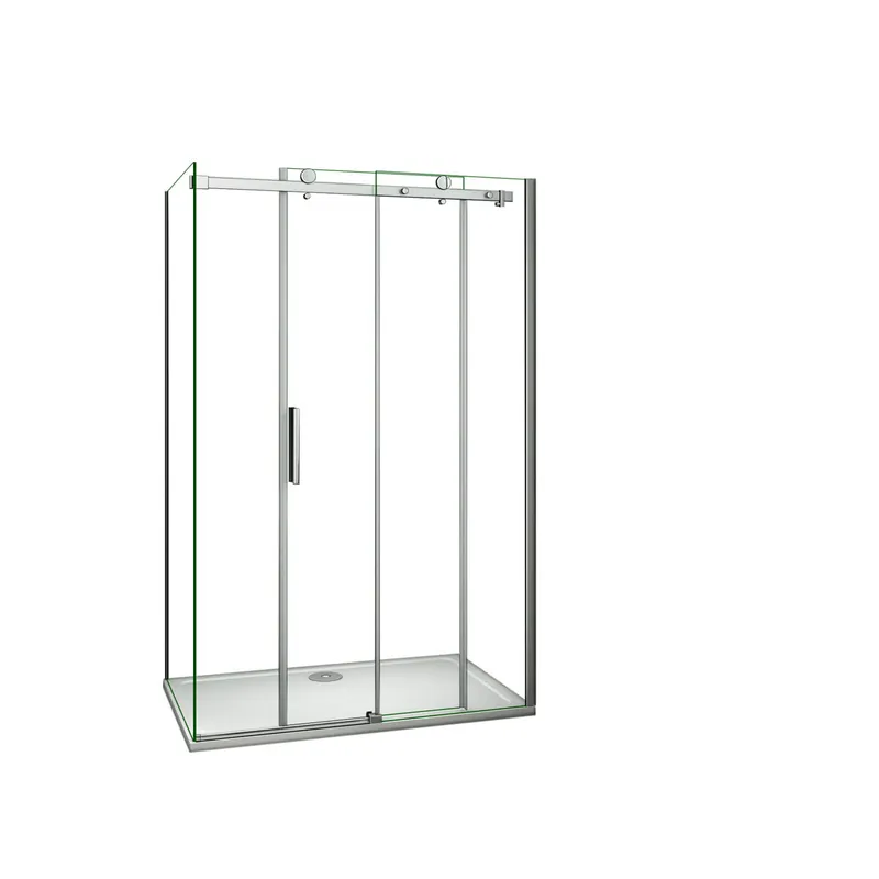 AICA Mampara de ducha corredera+panel lateral,cromado,vidrio 6mm,(975-995)x(783-803)x1950mm