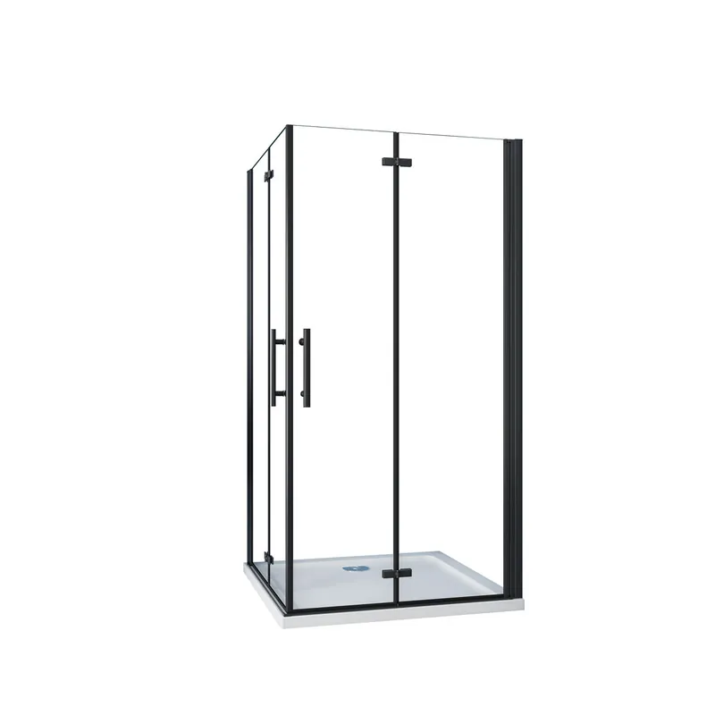 AICA Mampara de ducha cuadrada plegable vidrio easyclean 5mm,(680-700)x(680-700)x1900mm