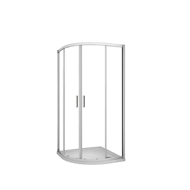 AICA Mampara de ducha curva corredera,gris mate 80x80x185cm+plato de ducha 80x80x3cm - Baño