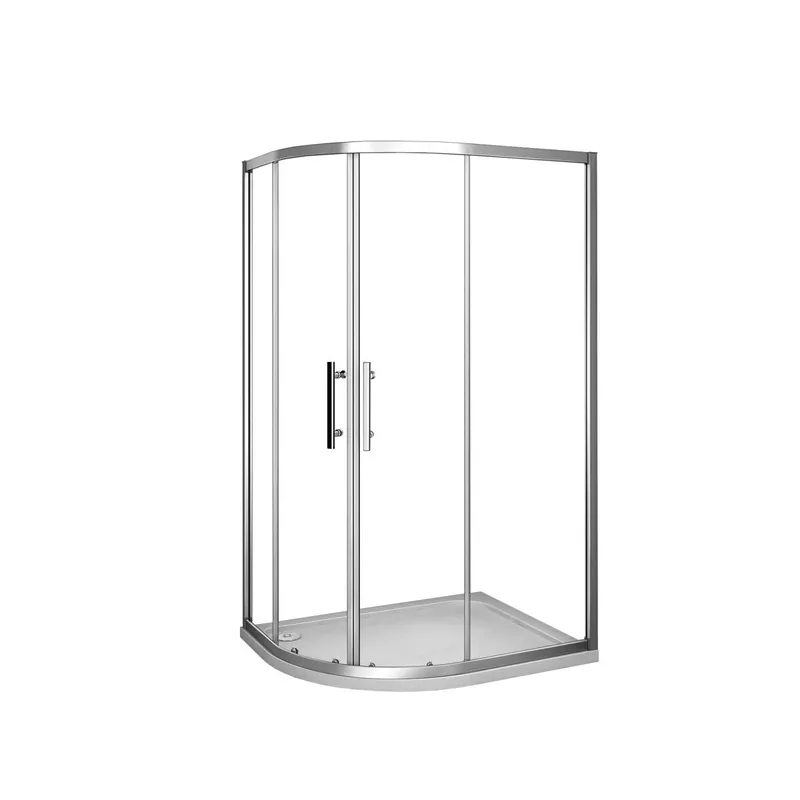 AICA Mampara de ducha curva semicircular corredera,cromado,vidrio antical 6mm 800x800x1850mm - Baño