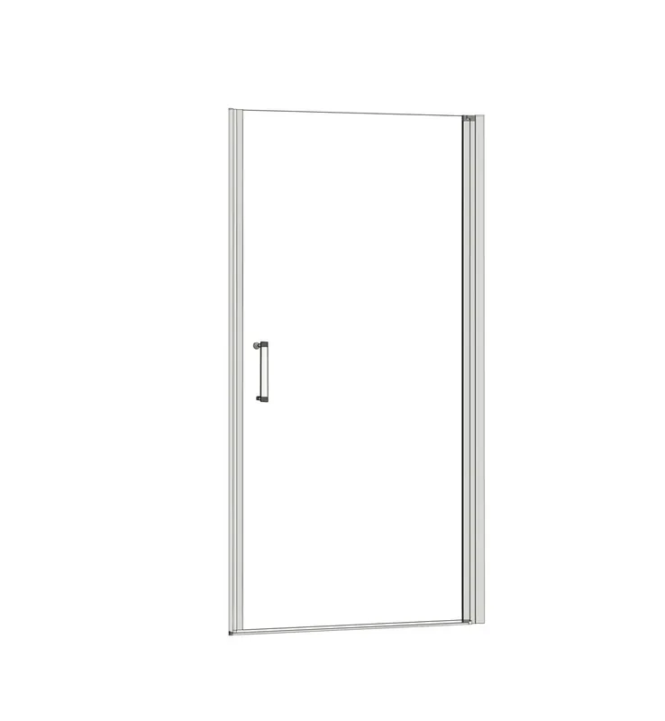 AICA Mampara de ducha frontal abatible perfil gris mate vidrio 5mm (686-716)x1850mm