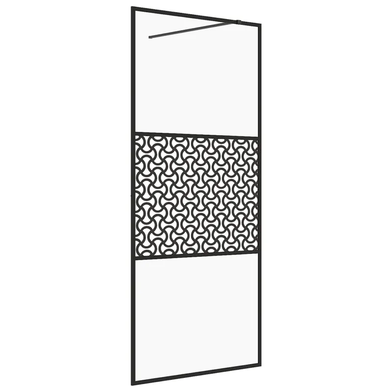 vidaXL Mampara de ducha accesible vidrio ESG claro negro 80x195 cm - Baño