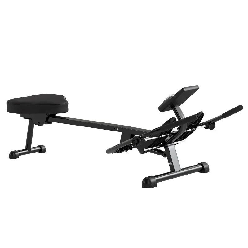 SPORTNOW Máquina de Remo para Casa, 12 Niveles de Resistencia Hidráulica, Máquina de Remo con Pantalla LCD, para Entrenaminto de Fitness, en Hogar Gimnasio, Carga 130 kg, Negro - Deporte
