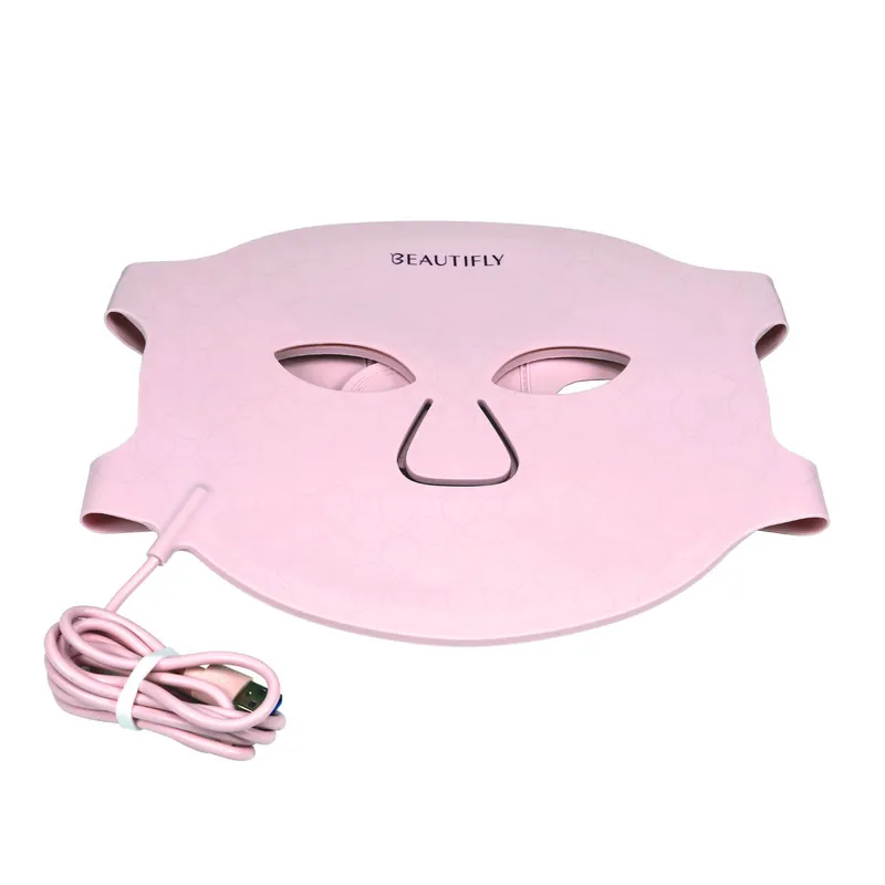 Beautifly Máscara Facial LED Reafirmante Antiarrugas Aura Glam Pro Rosa Recargable - Electrodomésticos