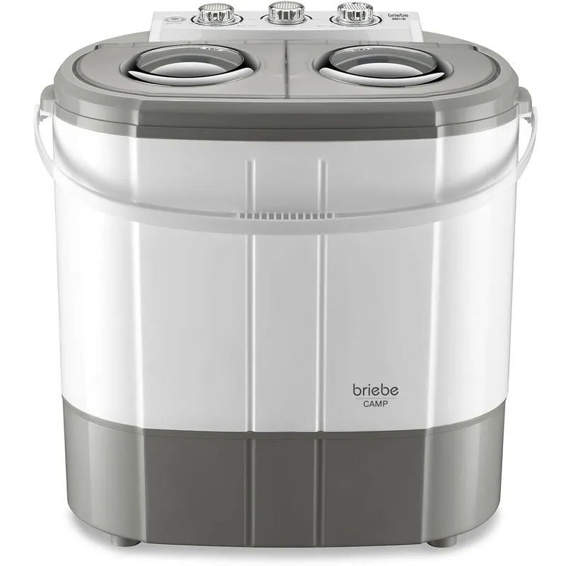 Briebe WM1140 Mini Lavadora Centrifugadora Portátil, 3Kg Lavado, 2 Compartimentos, Programa Lavado 15m, 190 , Blanco/Gris - Electrodomésticos