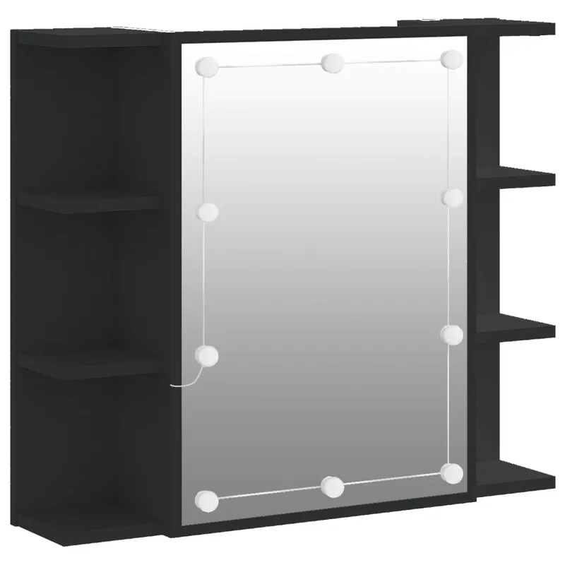 vidaXL Mueble con espejo y luces LED roble artesanal 70x16,5x60 cm - Baño