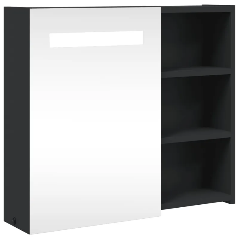 vidaXL Mueble de baño con espejo y luz LED gris 60x13x52 cm
