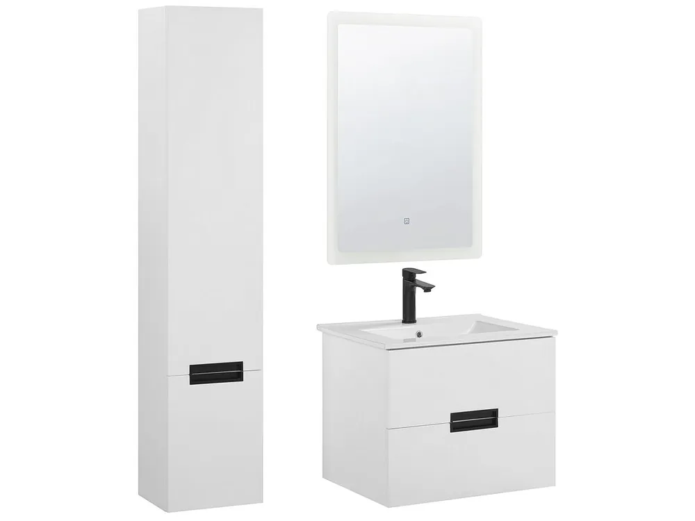 Conjunto de mueble de baño con espejo TUDELA Blanco