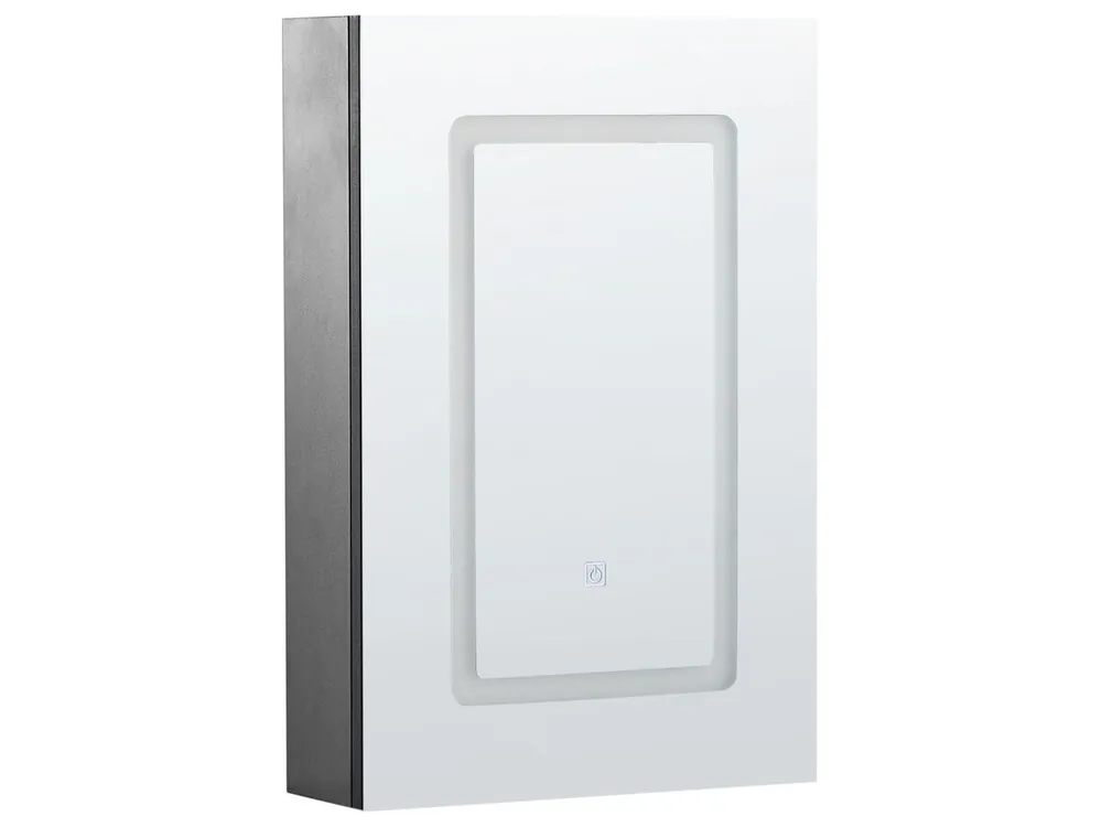 Armario con espejo de pared para baño LED CONDOR 40 cm 60 cm Negro