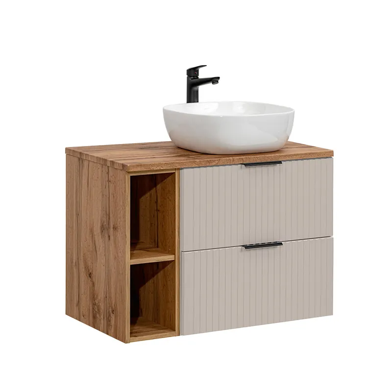 Mueble lavabo individual 80cm 2 nichos Adriel Blanco - Baño