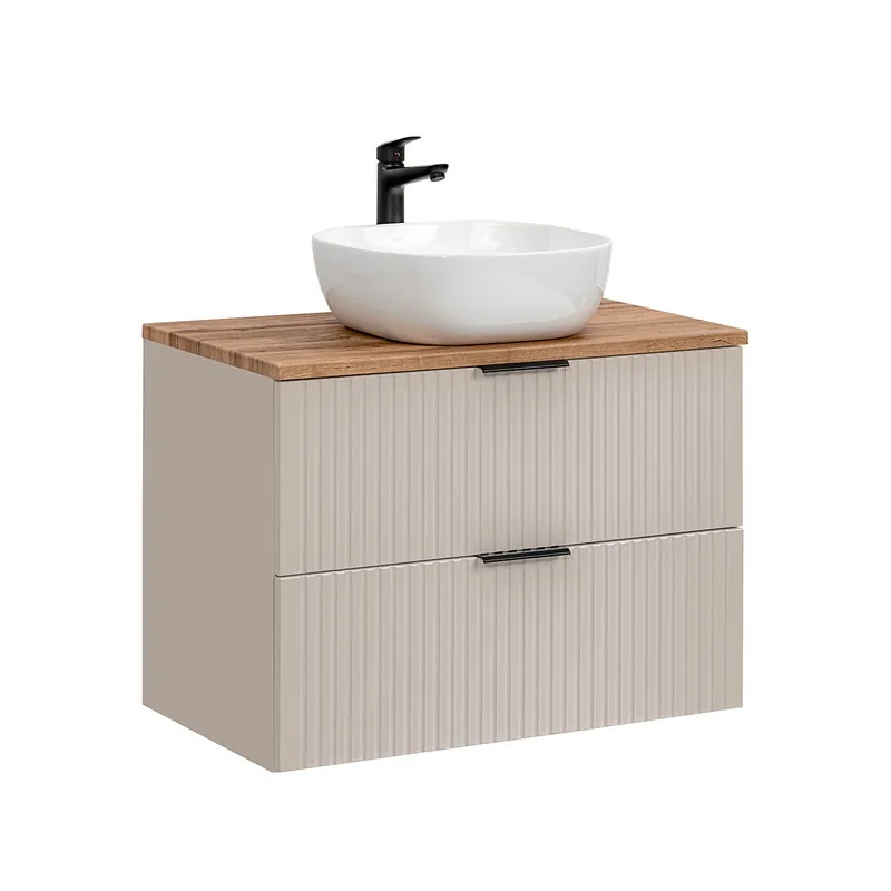 Mueble lavabo individual 80cm Adriel Cachemira y Madera - Baño