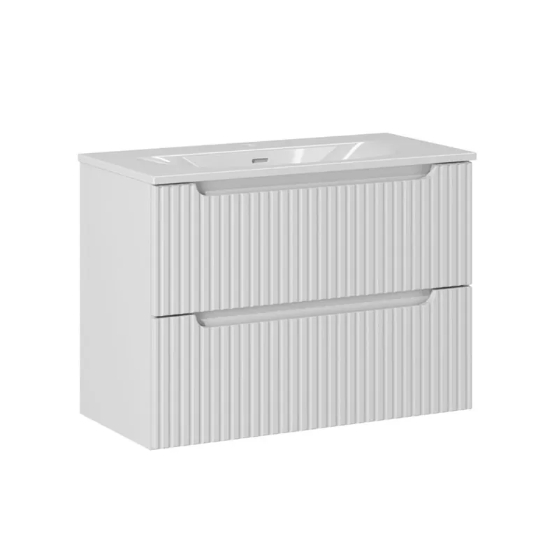 Mueble lavabo individual encastrado 80cm 2 cajones Riva Cachemira - Baño