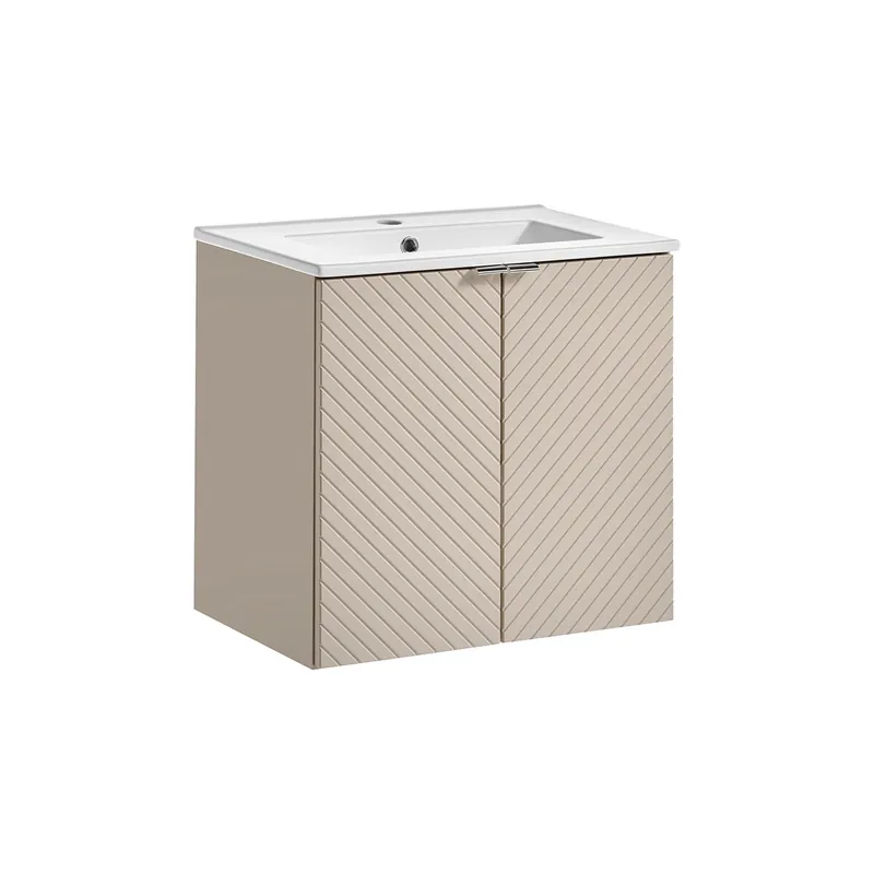 Mueble lavabo individual encastrado 60cm 2 puertas Manoa Cachemira - Baño