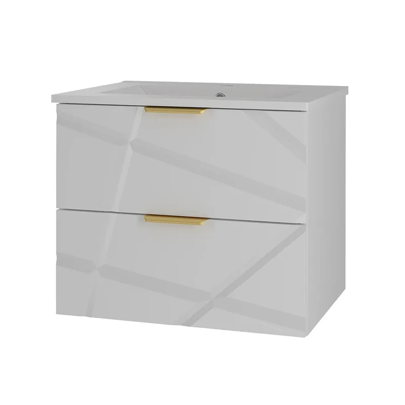 Mueble lavabo individual encastrado 60cm Aurora Blanco - Baño