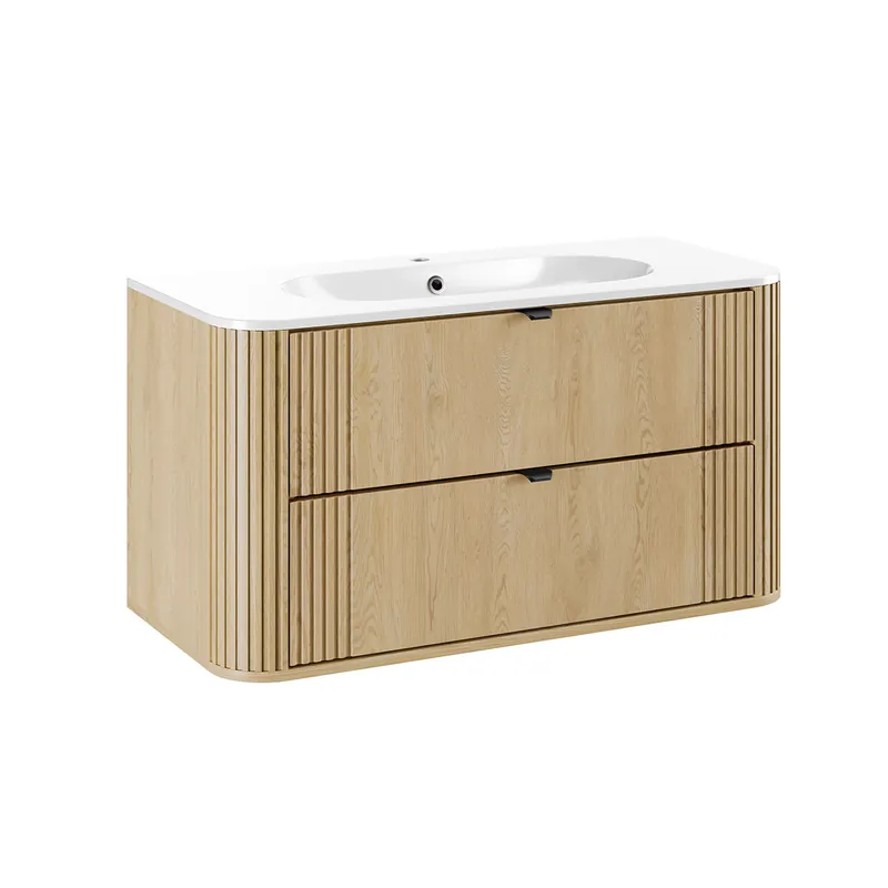 Mueble lavabo individual encastrado 100cm Mila Madera - Baño