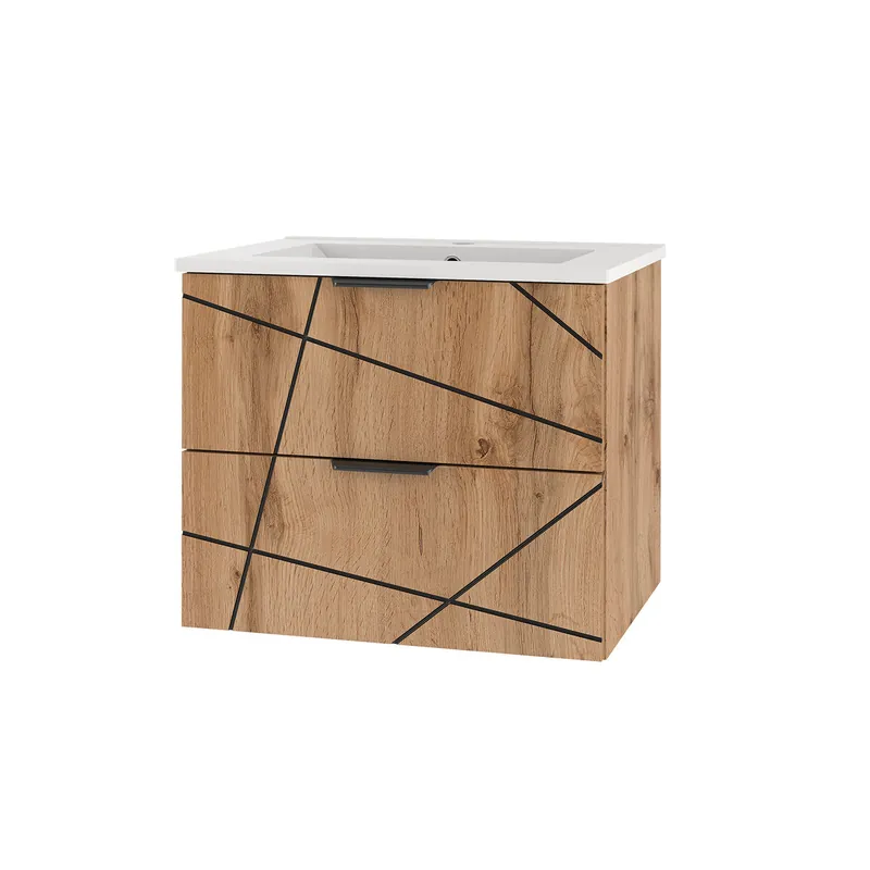 Mueble lavabo individual encastrado 60cm Teren Madera - Baño