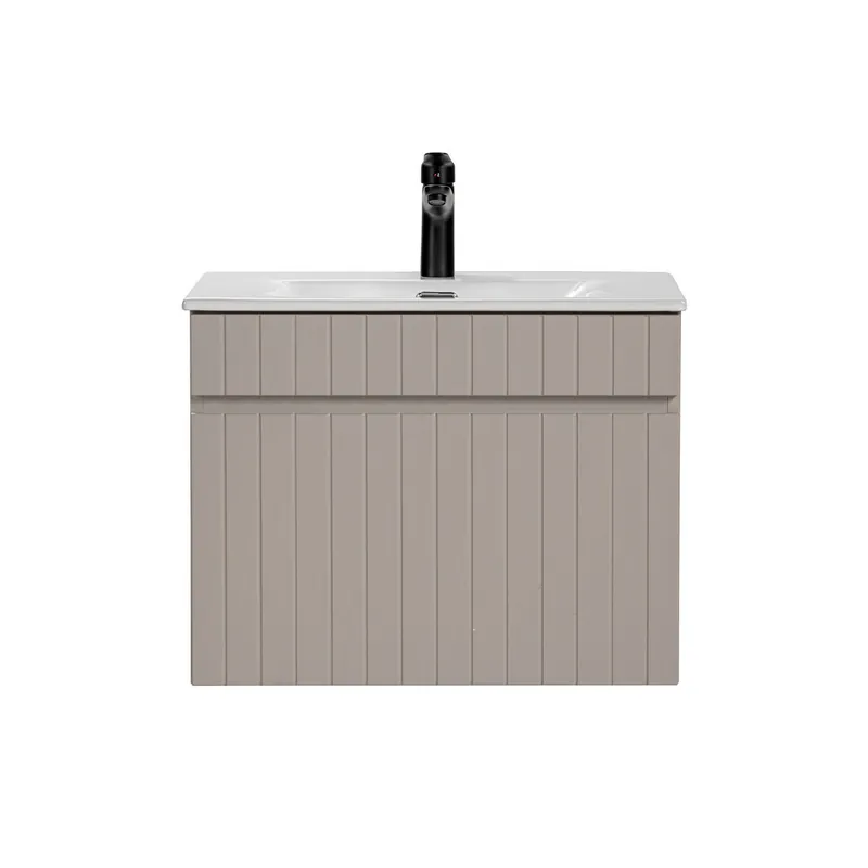 Mueble lavabo individual encastrado 60 cm Zelie Rosado - Baño