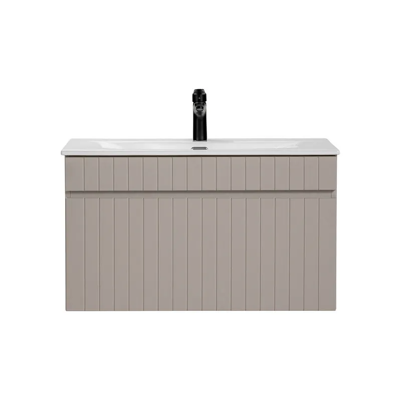 Mueble lavabo individual encastrado 80 cm Zelie Rosado - Baño