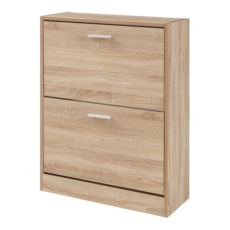 Zapatero Sykkylven con 2 puertas 81x63x24 cm - Roble Sonoma [en.casa]