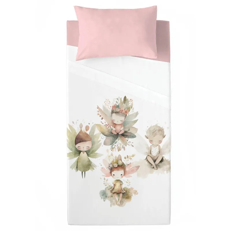 NATURALS - Juego de Sábanas Estampadas 3 Piezas Cama 90 - Algodón Extra Suave - Incluye Sábana Encimera + 1 Funda de Almohada + 1 Sábana Bajera- Fabricado en España - FALA