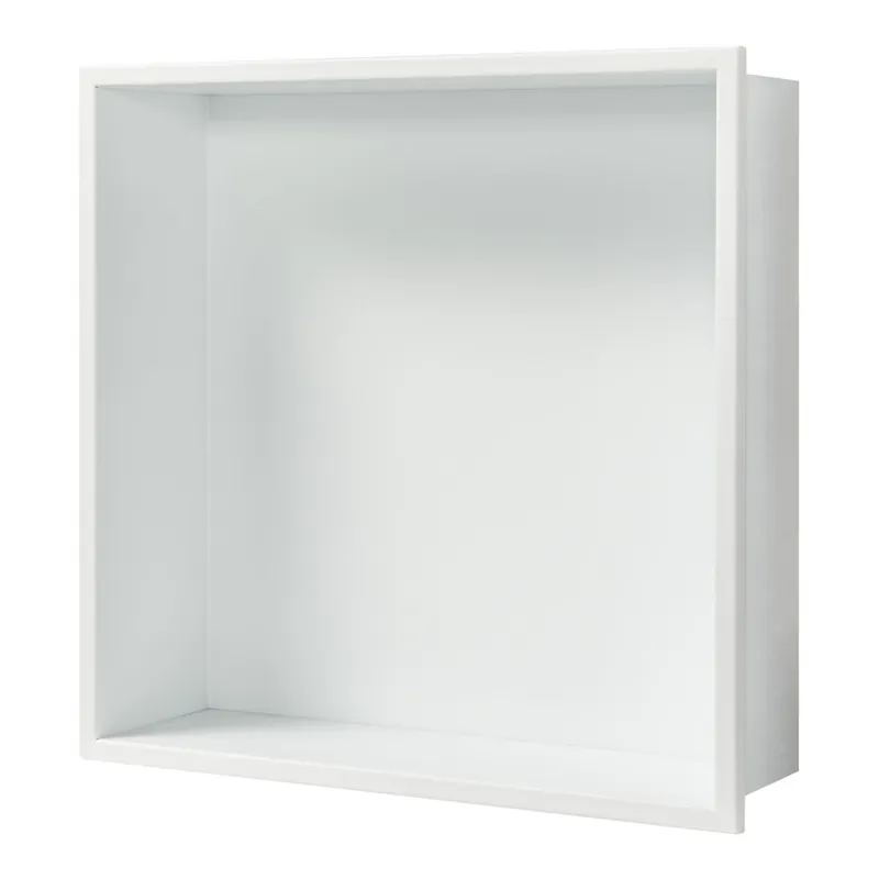 Nicho de ducha Kristinehamn acero inoxidable 32x32x10cm - Blanco mate [neu.haus]