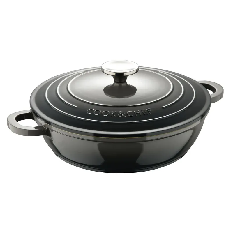 Bergner EXCALIBUR Olla baja con tapa de Ø24cm y 2,3L en aluminio fundido color Gris - Cocina