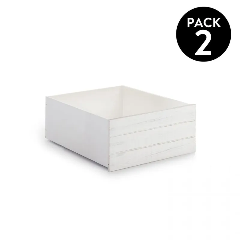 Pack 2 cajones Iliada Blanco - Vintage White 68 x 33,5 x 90 cm