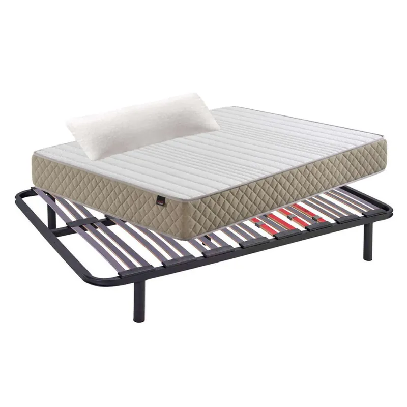 Pack Ahorro Golden Descanso Completo 90x190 cm (colchón + Somier Multiláminas + Patas + Almohada)