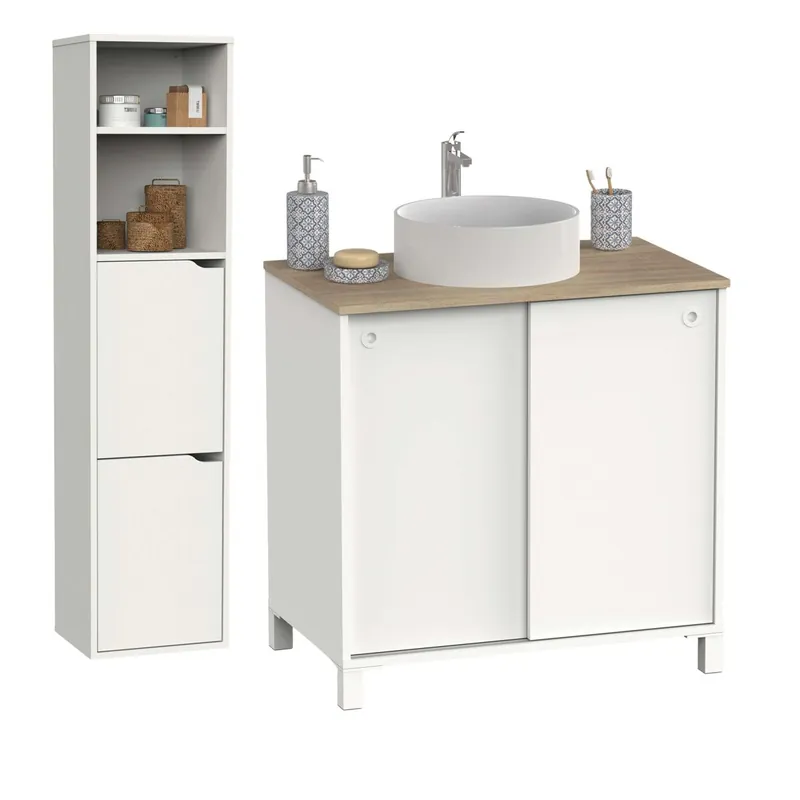 Pack Baño Sella Melamina - Blanco Y Cambrian