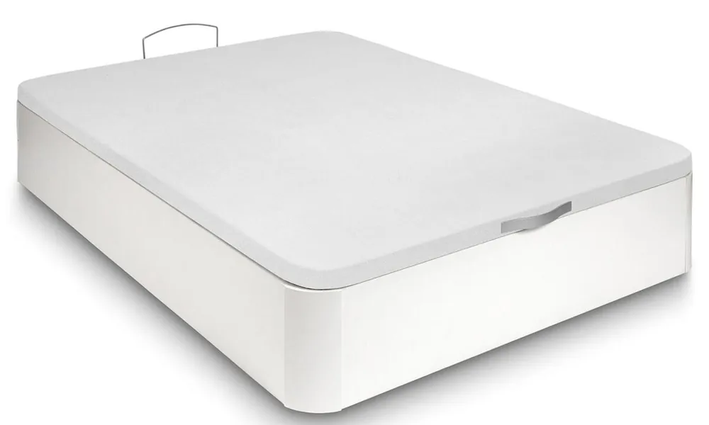 PACK DE CANAPÉ DE MADERA BLANCO + COLCHÓN VISCOELÁSTICO - Descanso