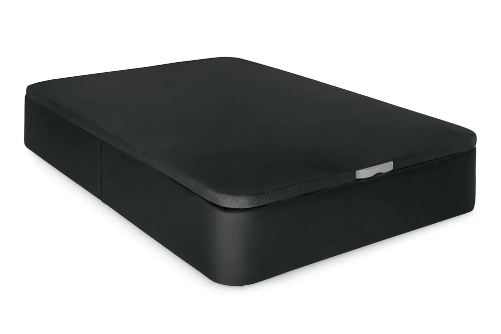 PACK DE CANAPÉ POLIPIEL NEGRO + COLCHÓN VISCOELÁSTICO - Descanso