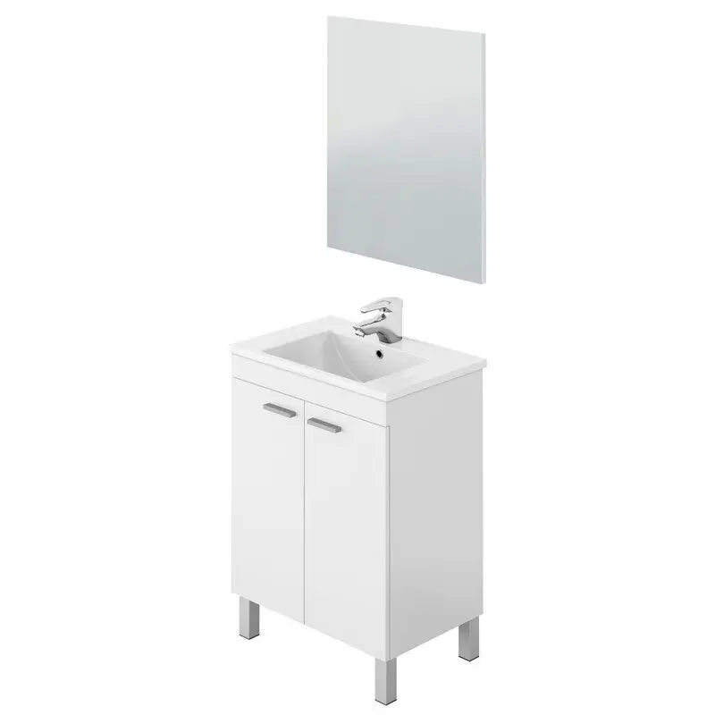 Pack de Muebles de Baño Amara en Color Blanco Brillo Estilo Nórdico
