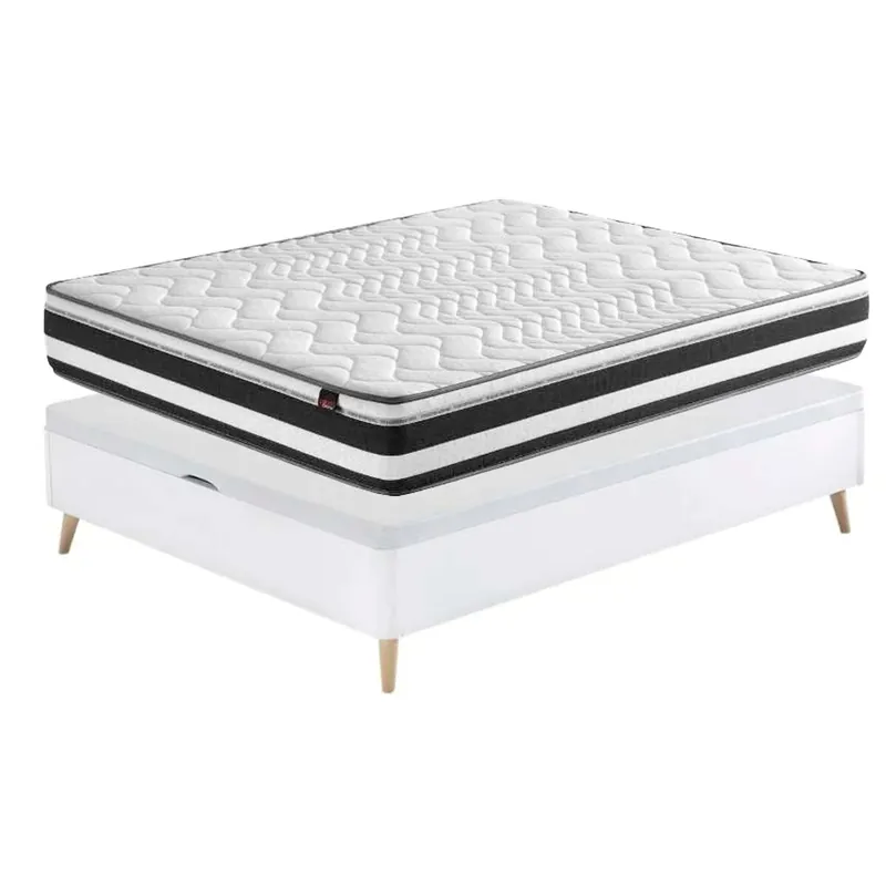 Pack de Descanso formado por Canapé y Colchón de Grafeno Bio en Color Blanco con Patas
