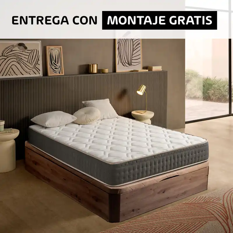 Pack ESTANDAR 90x190cm visco y canapé roble SOMNALIS - Descanso